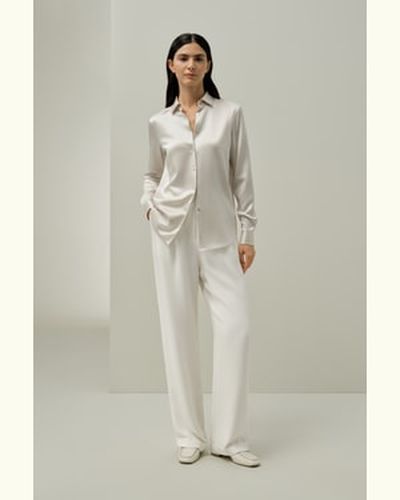 LILYSILK Chemisier En Soie Col Étalé Et Bouton Coquille Pure Soie Légèreté Luxueuse Se Sentir Élégante Et Sûre D'Elle En Toute Occasion M - LILYSILK - Modalova