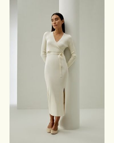 LILYSILK Robe En Tricot De Soie Col En V Ajustée Présente Un Design Flatteur À Nouer Tricot En Soie S'Accorde Avec N'Importe Quelle Tenue Xs - LILYSILK - Modalova