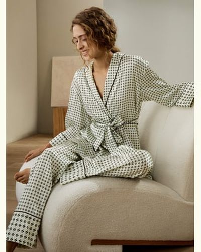 LILYSILK Pyjama Soie Revers Châle Manches 3/4 100% Soie De Mûrier Respirant Super Léger S - LILYSILK - Modalova