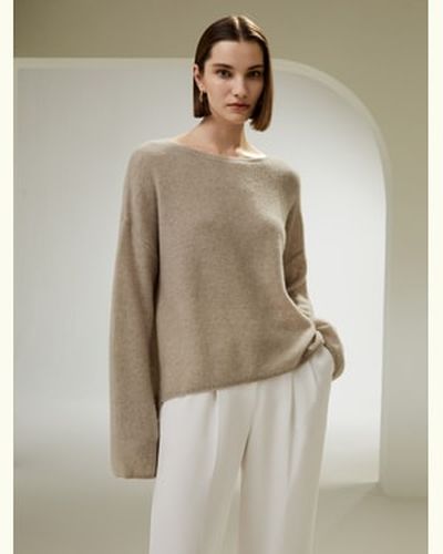 LILYSILK Pull En Soie Stitch Jersey Inversé, Épaules Tombantes Soie Et Cachemire Mélangés Incroyablement Doux Et Chaud M - LILYSILK - Modalova