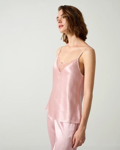LILYSILK Caraco Dentelle Soie 100 Soie Col en V avec dentelle L - LILYSILK - Modalova