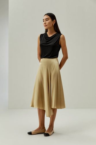 LILYSILK Jupe Mi-Longue Asymétrique Évasée Soie Élégante 36 - LILYSILK - Modalova
