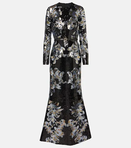 Robe longue imprimée à sequins - Elie Saab - Modalova