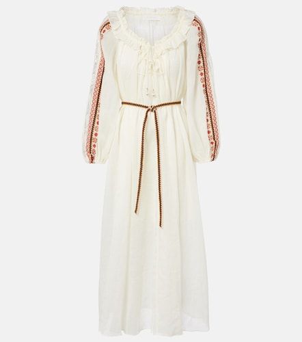 Robe longue Aster en ramie à broderie - Zimmermann - Modalova