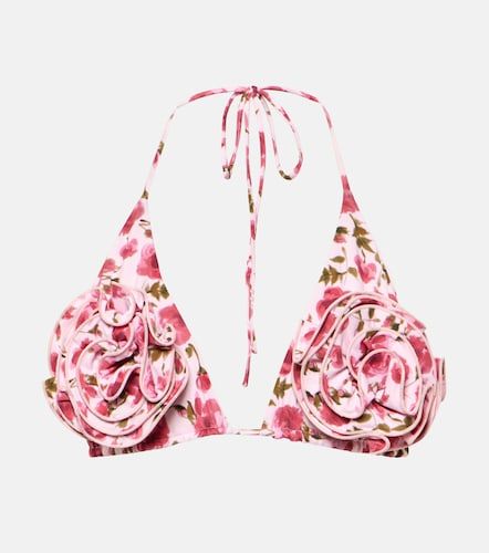Top de bikini triangle à appliqués floraux - Magda Butrym - Modalova
