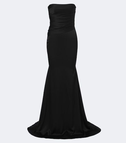 Robe longue bustier en crêpe de satin - Alex Perry - Modalova