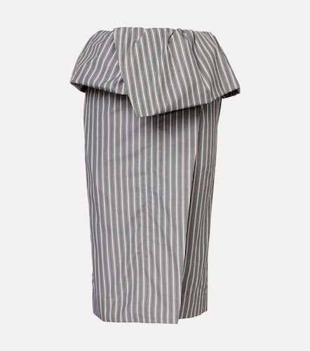 Jupe midi en popeline de coton rayée - Dries Van Noten - Modalova