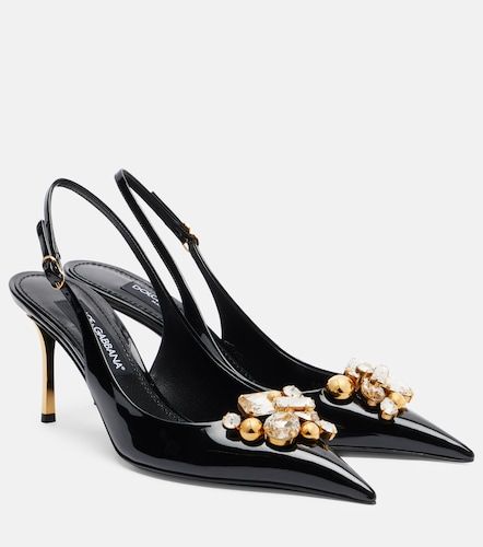 Escarpins slingback en cuir verni - Dolce&Gabbana - Modalova