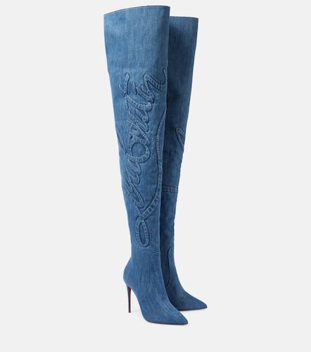 Cuissardes Kate Botta Alta 100 en denim - Christian Louboutin - Modalova