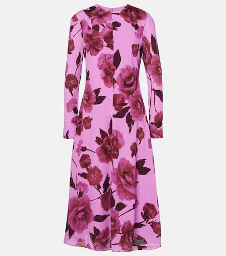 Robe midi en crêpe à imprimé floral - Erdem - Modalova