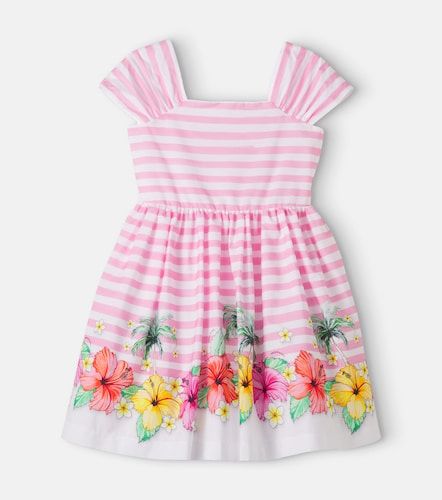 Robe en coton à rayures florales - Monnalisa - Modalova