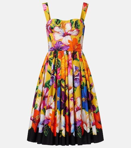 Robe en coton à fleurs - Dolce&Gabbana - Modalova