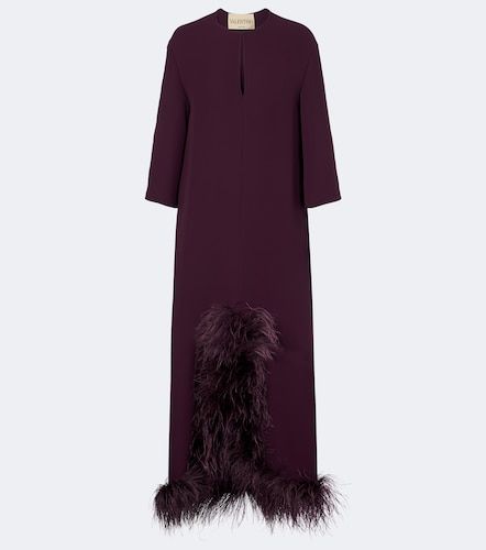 Robe longue en Cady Couture à plumes - Valentino - Modalova