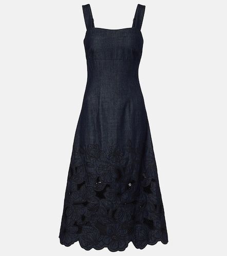 Robe midi Rosaura en denim à fleurs - Veronica Beard - Modalova