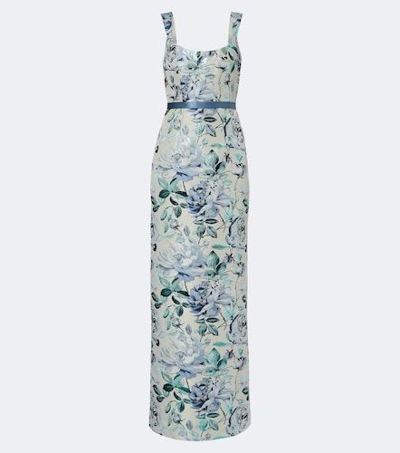 Robe longue Robin en brocart à fleurs - Markarian - Modalova