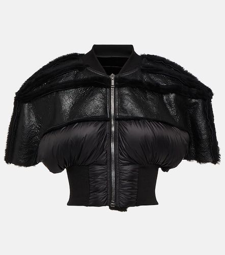 Veste doudoune en cuir et shearling - Rick Owens - Modalova