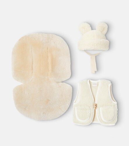Bébé – Set bonnet, doublure pour poussette et veste sans manches en laine - Binibamba - Modalova