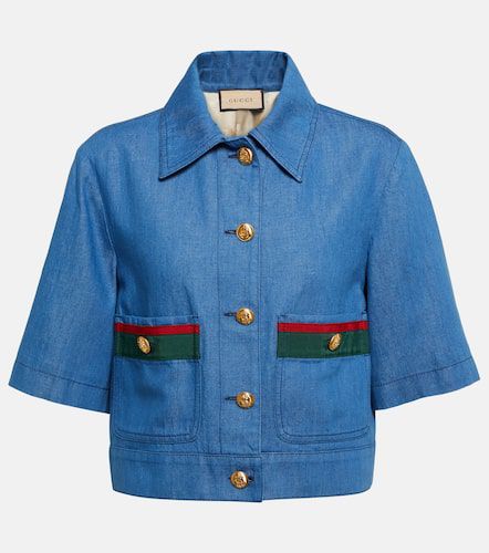 Gucci Chemise Web Stripe en jean - Gucci - Modalova