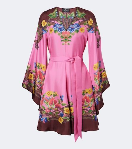 Robe en satin de soie à fleurs - Etro - Modalova