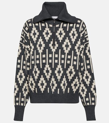 Pull Vintage en laine mélangée jacquard - Brunello Cucinelli - Modalova