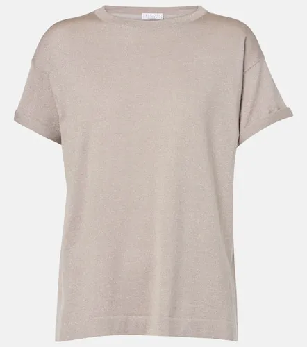 T-shirt en cachemire et soie mélangés - Brunello Cucinelli - Modalova