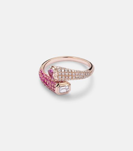 Bague Mixed Bypass en or rose 18 ct, diamants et saphirs - Shay Jewelry - Modalova