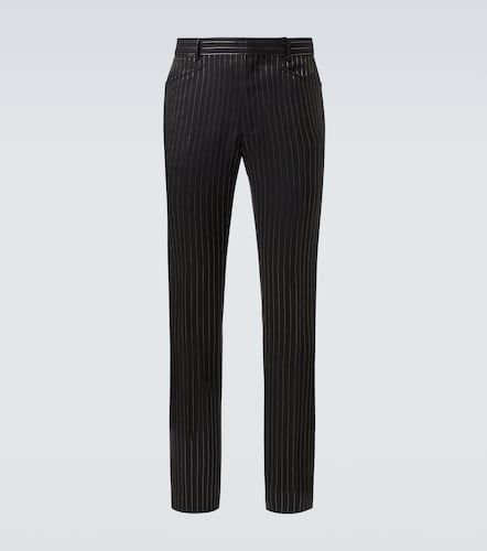 Pantalon de costume Dylan rayé en laine et soie - Tom Ford - Modalova