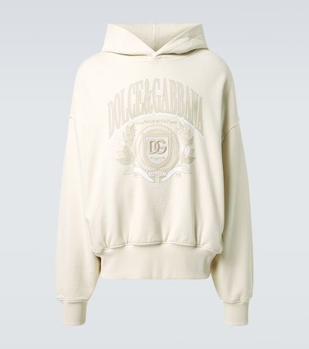 Sweat-shirt à capuche brodé en coton - Dolce&Gabbana - Modalova
