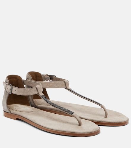 Mules Monili en daim - Brunello Cucinelli - Modalova