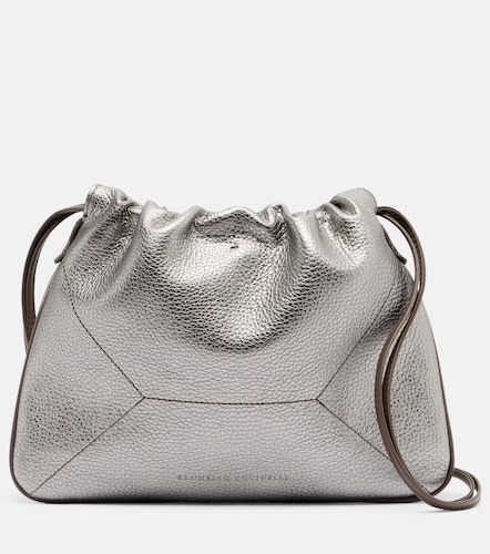 Sac à bandoulière Small en cuir métallisé - Brunello Cucinelli - Modalova