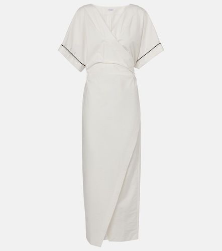 Robe portefeuille Monili en coton mélangé - Brunello Cucinelli - Modalova