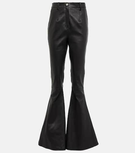 Pantalon évasé à taille haute en cuir - Magda Butrym - Modalova