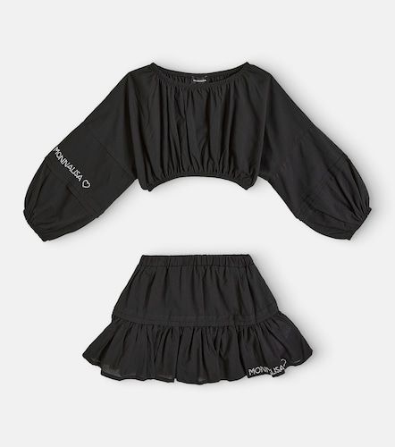 Monnalisa Set top et jupe en coton - Monnalisa - Modalova