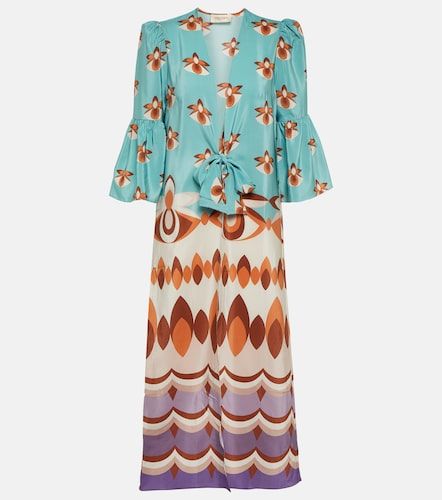 Robe longue Vintage en soie imprimée - Adriana Degreas - Modalova