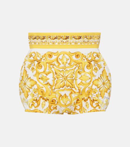 Short Majolica à taille haute en coton - Dolce&Gabbana - Modalova