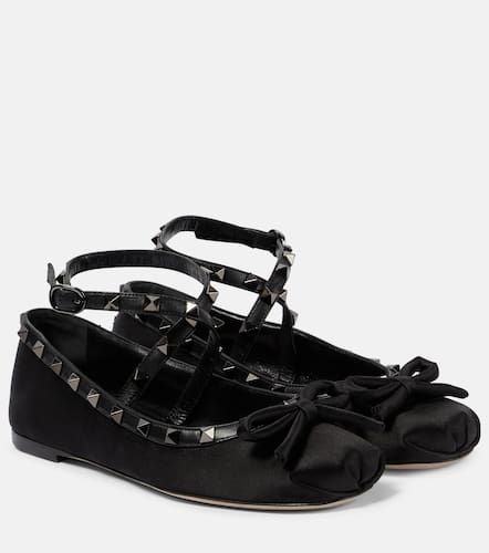 Ballerines Rockstud en satin - Valentino Garavani - Modalova