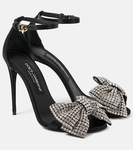 Sandales Bow Tie en satin à cristaux - Dolce&Gabbana - Modalova