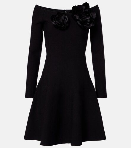 Robe à encolure bardot et fleurs - Oscar de la Renta - Modalova