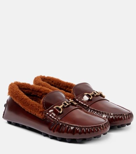 Mocassins en cuir à finitions en peau lainée - Tod's - Modalova