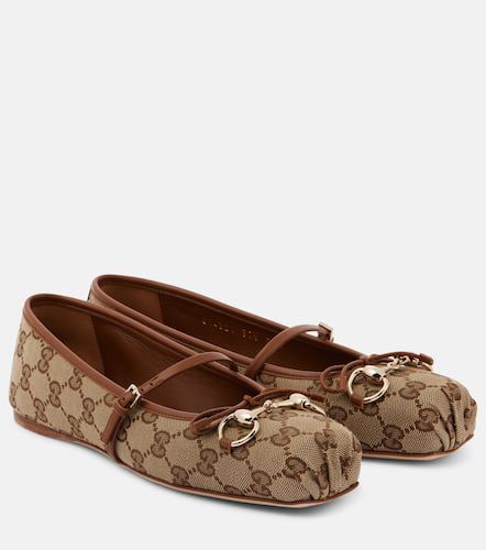 Ballerines Horsebit en toile GG - Gucci - Modalova