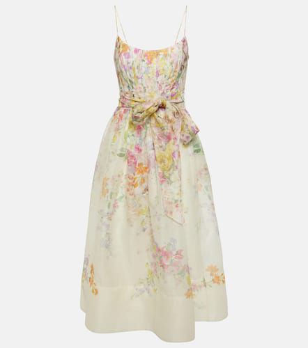 Robe midi Natura en lin et soie à fleurs - Zimmermann - Modalova