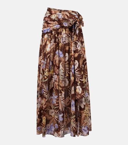 Jupe longue Coco en coton à fleurs - Zimmermann - Modalova