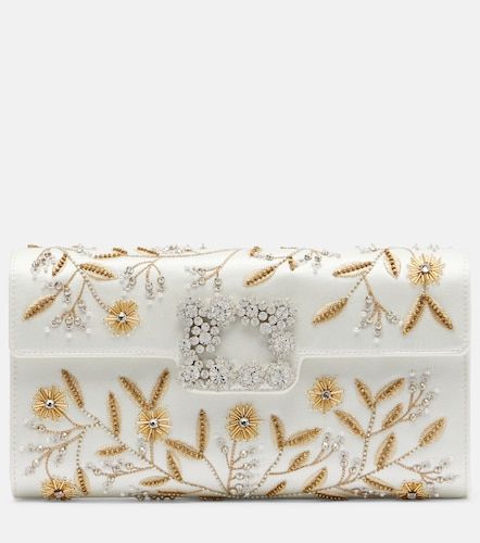 Pochette Efflorescence en satin à ornements - Roger Vivier - Modalova
