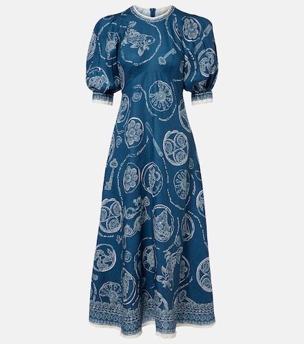 Alémais Robe midi Lucky en lin imprimée - Alemais - Modalova