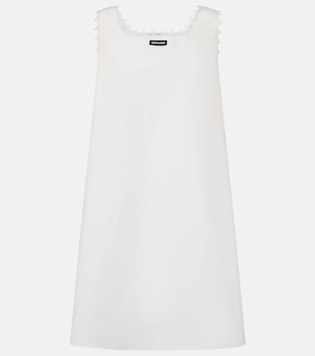 Robe en coton et lin à broderie - Miu Miu - Modalova