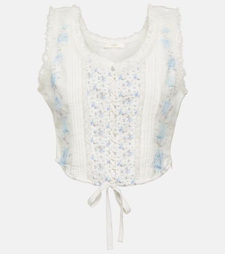 Top bustier Corvelle en coton à fleurs - LoveShackFancy - Modalova