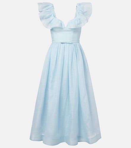 Robe midi Dawning en lin et soie - Zimmermann - Modalova