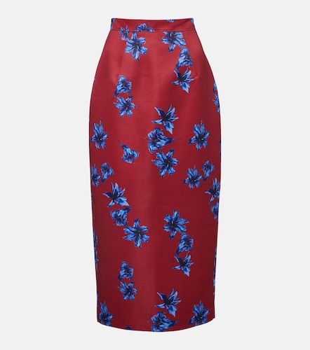 Jupe crayon Lorelei en satin à fleurs - Emilia Wickstead - Modalova