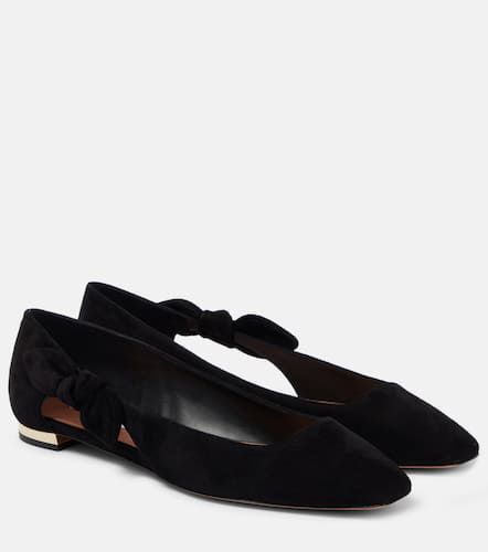 Ballerines Very Bow Tie en daim - Aquazzura - Modalova