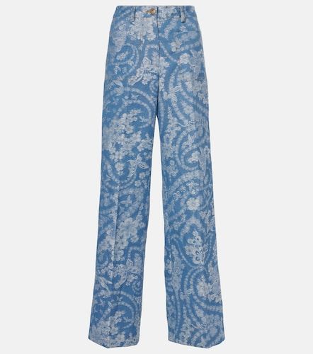 Pantalon ample imprimé en coton et lin - Etro - Modalova